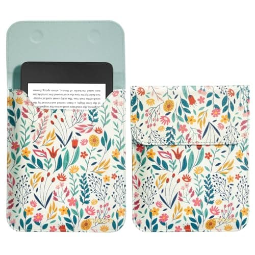 TiMOVO 6 Inch Protective eReader Sleeve, Flowers