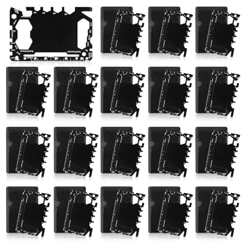 24 Pack Credit Card Multitools, 46 in 1 Stainless Steel Pocket Tools