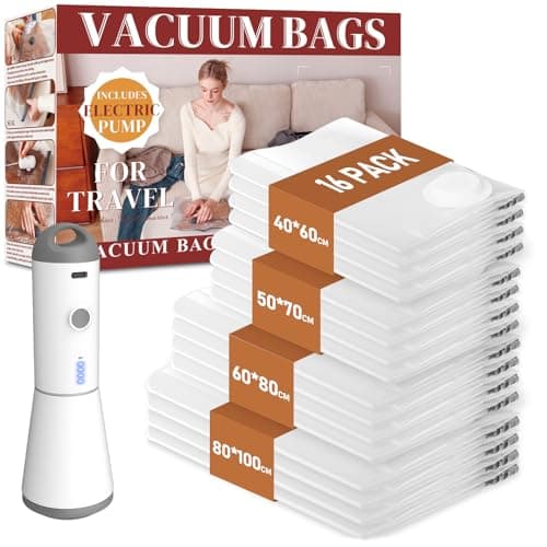 Vacbird Vacuum Storage Bags with Wireless Pump, Clothing Storage, 16 Pack