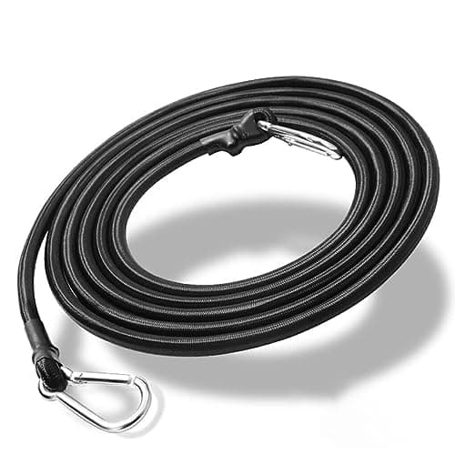 QOKLIYUI Affordable Bungee Cords And Fixings - Safe And Heavy Duty Multifunctional Rubber Bungee Cords With Hooks Luggage Straps, black, 3 m