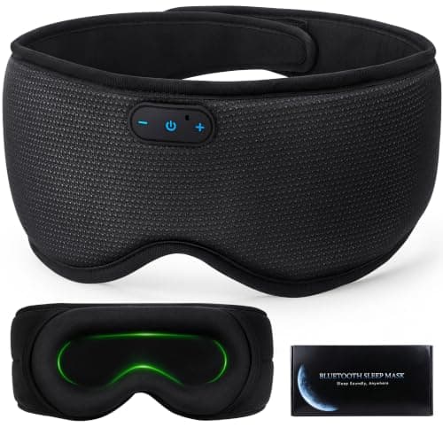 LOVE EYE Bluetooth Sleep Mask with Headphones, 100% Blackout Eye Mask