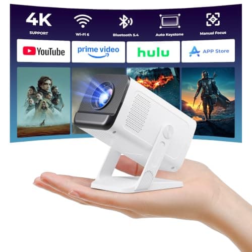 Mini Projector Portable 2026 Upgraded Built in Apps Android 14, 26000 Lux 1080P Supported 180° Rotation & Auto Keystone, Outdoor Compatible with Windows/iOS/Android/HDMI/USB