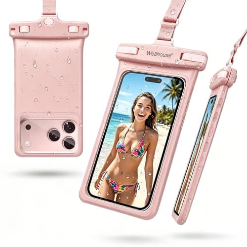wellhouse Waterproof Phone Pouch Case, 3D Stereoscopic 7" Waterproof Cell Phone Dry Bag for iPhone15 14 13 XS XR X Pro Max Plus Mini, S22 S21 Ultra, IPX8 Underwater Phone Protector, Pink
