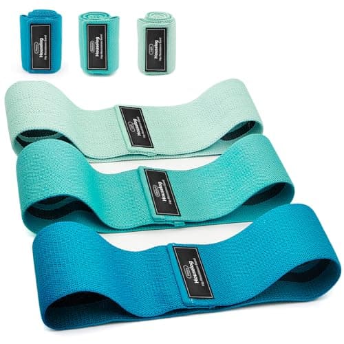 Booty Bands Glute Bands Set, Non-Slip Wider Thicker Fabric Resistance Bands, 3 Resistance Levels for Legs & Glutes Training, Home Workout for Women, Postpartum & Yoga Pilates