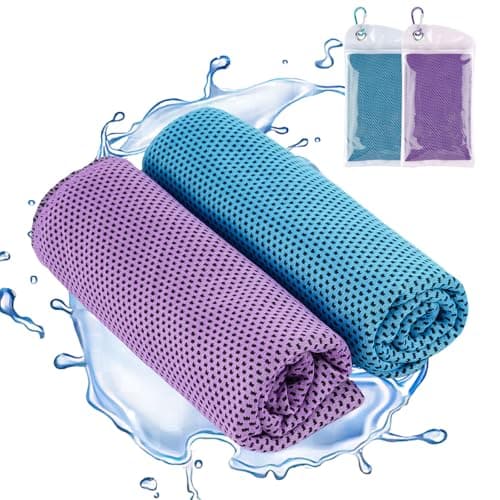 Cooling Towel, 2 Pack Soft Breathable Gym Towels,Microfibre Sweat Towels