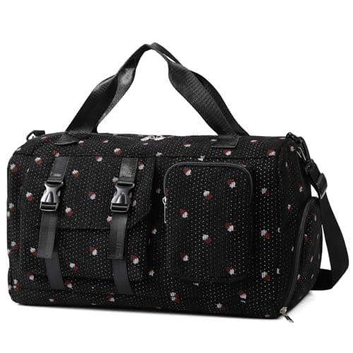 unisoul Corduroy Sports Gym Bag for Women Girls with Shoes Compartment