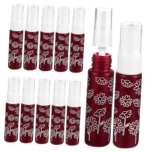 MUSISALY Perfume and Print Mini 12pcs Bottles Spray Flower Refillable Atomizers Glass for 10ml Leak Resistant Scratch Size Perfumes Essential Oils Travel