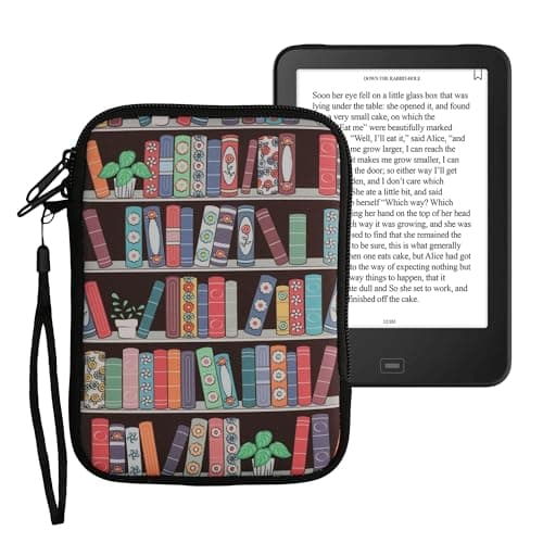 kwmobile Neoprene e-Reader Pouch Size 6" eReader - Universal eBook Sleeve Case with Zipper, Wrist Strap - Blue/Green/Dark Pink
