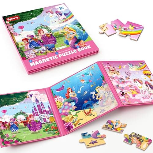 SYNARRY Magnetic Puzzles for 3 4 5 Year Olds Girls, Unicorn Gifts for Girls