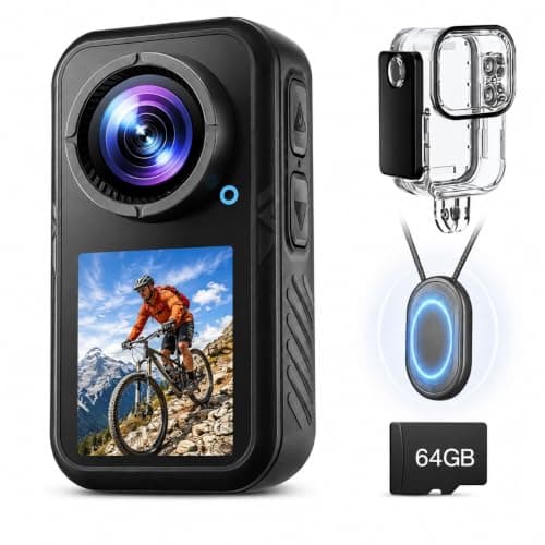 SOPPY 4K Magnetic Action Camera, Wearable Camera with Dual Touch Screens