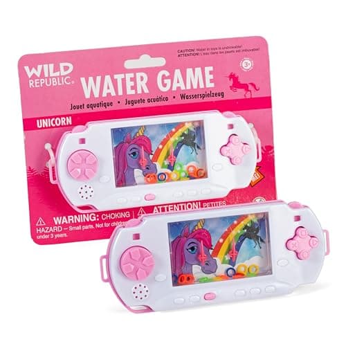 Wild Republic Water Games Unicorn, Sensory Toys, Kids Gifts, Hand Held Toys, Unicorn Party Favors, 6", Pink