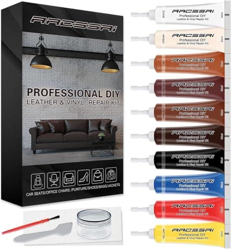 ARCSSAI Leather and Vinyl Repair Kit - Restorer of Your Furniture,Car Seats,Sofa,Jacket,Purse,Belt,Shoes,Genuine,Italian,Bonded,Bicast,Pu Leather No Heat Required Repair & Resto (multi)