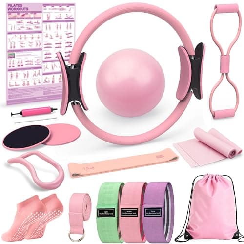 LarFaFa pilates kit for home workouts ring and ball set pilates essential kit for women pilates workout kit home pilates set pilates starter kit