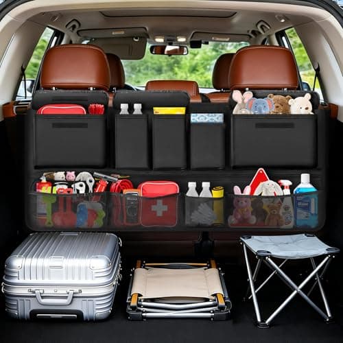 MoKo Hanging Trunk Organizer for SUV, Car Organizer with 10 Pockets Large Capacity & 3 Adjustable Straps for Easy Installation, Car Storage Universal Fit for Sedans, SUVs, MPVs, Trucks, 43.3 x 18.9in
