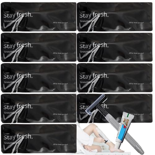 12Pack Luxury Individually Wrapped Travel Twin Blade Disposable Razors Kit with Shave Cream; Clean and Hygienic; Sensitive Skin Guest Shaving Razor for Hotel, Salon,Spa,Home Care and Travel