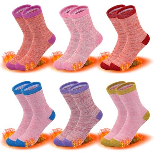ZERULETS 6 Pairs Boys Girls Thick Socks Kids Thermal Winter Sock Ages 3-5