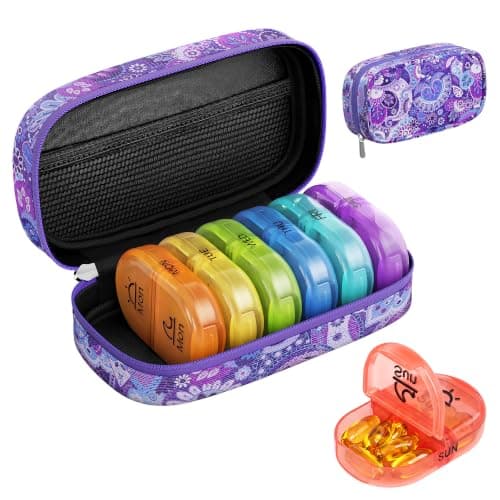Serfeymi Weekly Pill Boxes Organiser 7 Day 2 Times a Day Tablet Organiser
