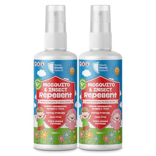 Kids Mosquito & Insect Repellent Spray Twin Pack (2 x 100ml) DEET Free Bug Spray for Children Aged 6+ Months, Plant Based Formula 30% Citriodiol, Family Friendly Outdoor Protection Against Mosquitoes