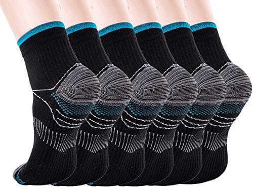 Compression Socks - Upgraded Sport Plantar Fasciitis Arch Support- Low Cut Compression Foot Socks Best for Athletic Sports, Running, Medical, Travel, Pregnancy (6 Pairs)