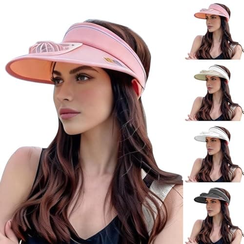 Summer Sun Hat For Women Outdoor Sun Protection Hats Wide Brim Outdoor Sports Hats With Fan Rechargeable Large Brim Cap Breathable Empty Top Travel Summer Hat For Gardening Hiking & Daily Use