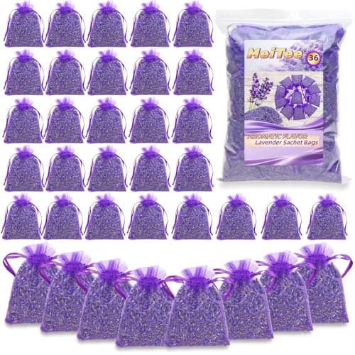 36 Pack French Lavender Sachets Fresh Scent for Closets Drawers Car