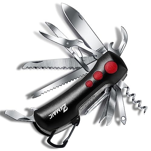 ZIMAIC 15 in 1 Multi Tool with Utility Karabiner Clip, Black