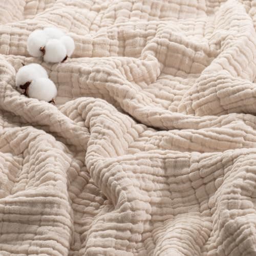 Exclusivo Mezcla 6-Layer 100% Cotton Large Muslin Throw Blanket, 130x170cm