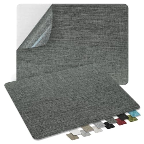ZESION 2Pcs Self-Adhesive Linen Fabric Patches, Quick Repair for Sofas, Tents, Car Seats/8" x 11", Dark Grey