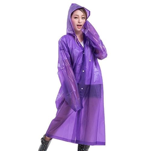Boolavard Unisex Adults Rain Poncho, lightweight, reusable, and packable on the go rain protection (UK, Alpha, One Size, Regular, Regular, Purple)