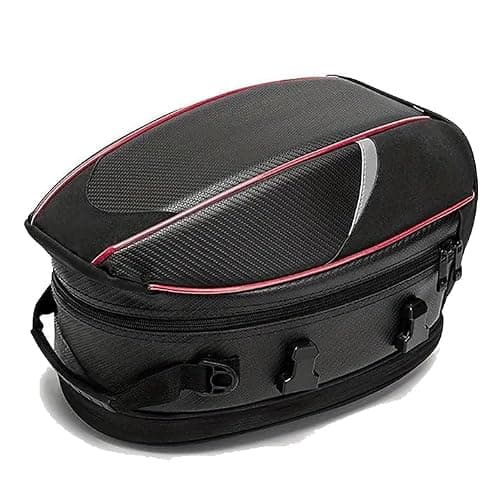 DIALFA Motorcycle Tail Bag for Triumph Trident 660 2021-2024, Moto Tail Bag Waterproof Expandable Motorcycle Panniers Box Motorbike Saddlebag Travel Luggage Accessories,A Red