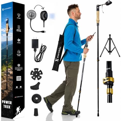 SmartstickX Power Trek Lock LED Trekking Pole w/Dual Lock & Power Bank