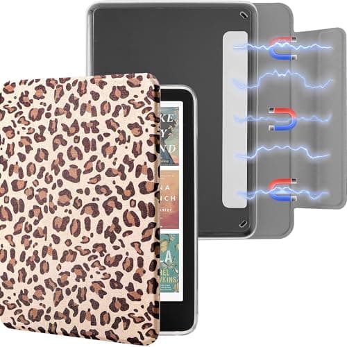 Litvana Detachable Magnetic Case for 6'' Kindle 2024 and 2022 (11 Generation), Slim PU Shell Cover Case with Auto Wake/Sleep, Leopard