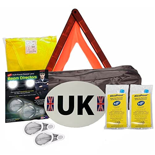 Family Motoring & Leisure Fresnel Lens European Travel Kit All You Need For Travelling Abroad Twin Pack Breathalysers + Warning Triangle