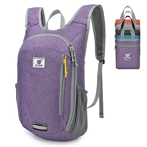 SKYSPER Small Daypack 10L Hiking Backpack Packable Lightweight Travel Compact Foldable Rucksack for Women Men(Purple)