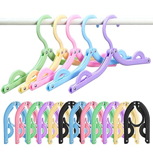 12 Pcs Travel Folding Hanger Household Multifunctional Portable Hanger for Holiday Camping, Indoor and Outdoor Use