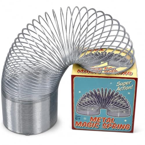 D.A.Y. Republic Metal Spring Coil Toy with 6.5 cm Diameter, Fidget Toy for Kids Adults, Sensory Toy for Autistic Children, Retro Theme, Silver, Large Size