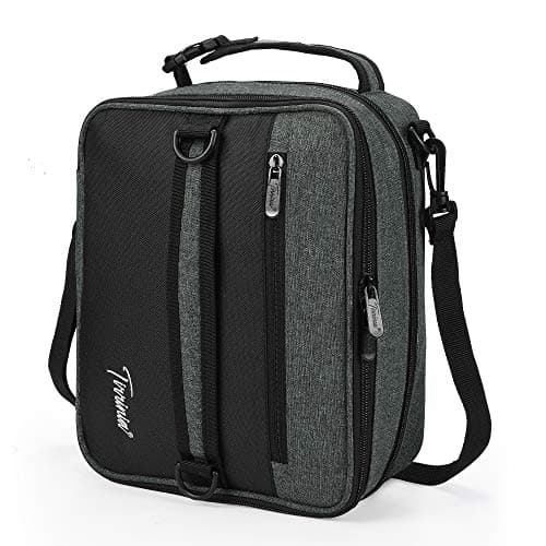 Kato Tirrinia Expandable Insulated Lunch Bag, 10L Lunch Cooler Bag with Shoulder Strap for Men and Women, Leakproof Lunch Box Bag, Suitable for Work School Travel Picnic Camping Beach, Charcoal