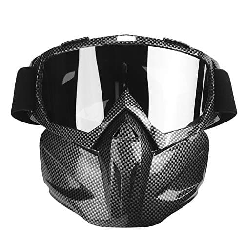 LIYJTK MOTORCYCLE GOGGLES WINDPROOF SNOWBOARD GLASSES SKI MASK OUTDOOR SUNGLASSES for MEN WOMEN (Carbon Fiber Black)