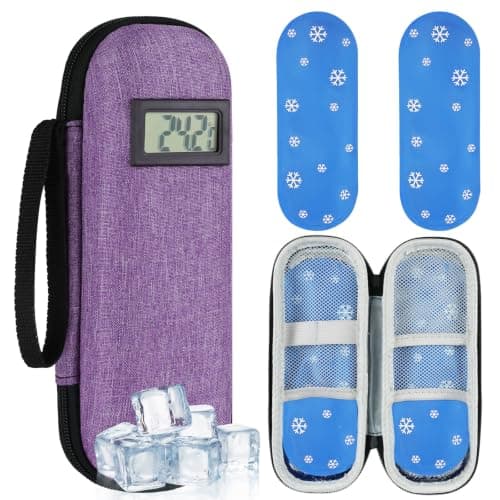 AOOWU Insulin Cooler Travel Case with Temperature Display, TSA Approved