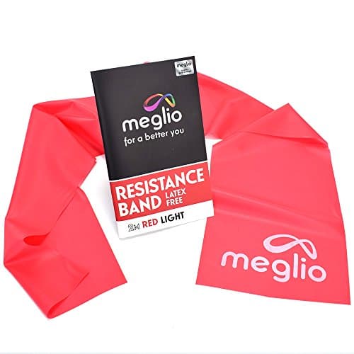 Meglio Resistance Band, 2m, Red, Latex Free, With Exercise Guide