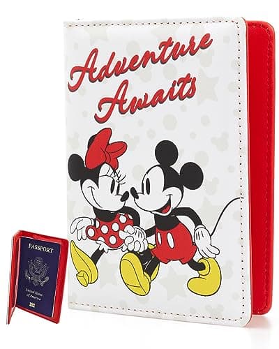 Disney Mickey & Minnie Mouse Passport Holder Travel Accessories - Officially Licensed, Multicolor, Classic