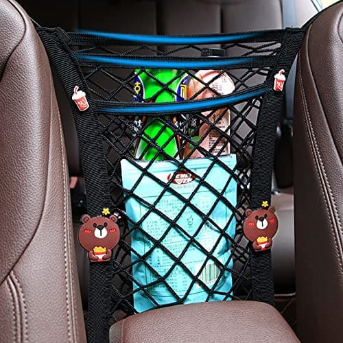 Adjustable 3-Layer Car Mesh Organiser for Storage Between Front Seats