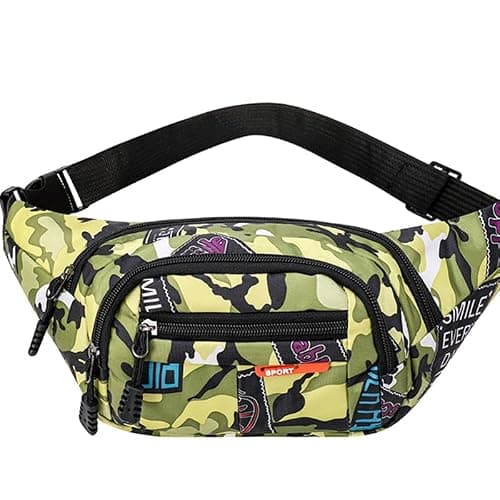 Bum Bag,Camo Bumbag Camouflage Belt Bag Waist Bag Fanny Pack Fabric Nylon Money Belt for Men Boys Running Hiking Travel Sports 13.65*4.68 Inch