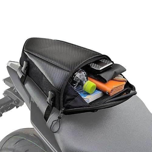 HHD_ABC Motorcycle Tail Bag for Yamaha MT-125 YZF-R125 210D,Motorbike Saddle Bag,Motorcycle Rear Seat Luggage,Hard Shell Waterproof Motorcycle Tail Bag,for Storage, Travel, Cycling