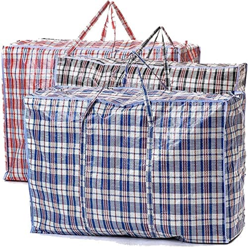 VIROSA EXTRA LARGE Strong and Durable Laundry Bags | PACK of 3 | 80cm x 60cm | Ideal for Laundry/Moving House/Shopping/Storage | Reusable Store Zip Bag, Red, Black, Blue