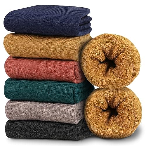 Fanshiontide 6 Pairs Women Thermal Socks, Winter Cozy Socks, UK Size 4-8