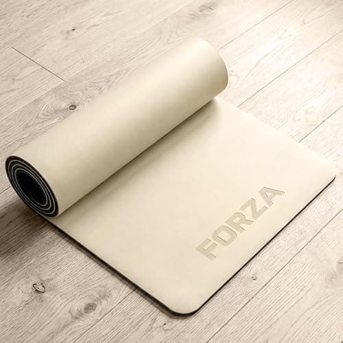 FORZA PU Yoga Mat – Premium Non-Slip Polyurethane & Natural Rubber Yoga Mat, Extra Grip, Cushioned & Durable Training Mat for Yoga, Pilates, Stretching & Mobility (Beige, Without Carry Strap)
