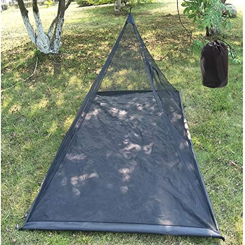 Vilemoon Mosquito Net with Waterproof Bottom for Camping Bed Compact and Ultra-Light for Travel Outdoor Lightweight Mesh for 1-2 Person (Black)