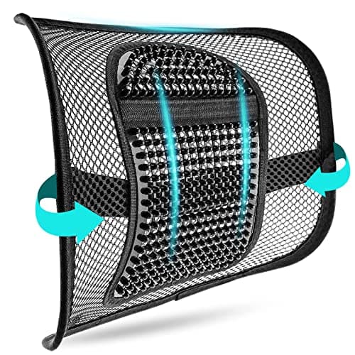 m zimoon Mesh Lumbar Back Support Cushion,Chair Support with Elastic Strap