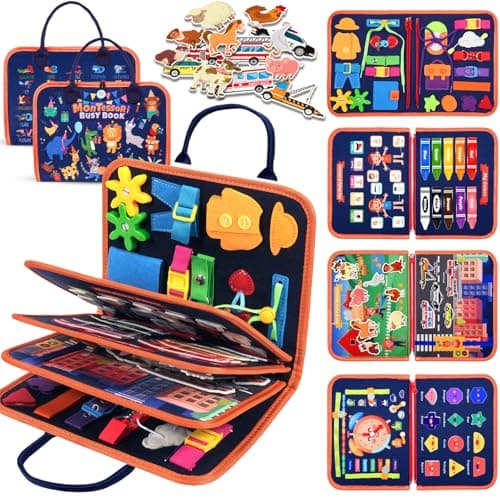 ZOOI Busy Book Busy Board Montessori Toys for 1 2 3 Year Old, Toddler Toys